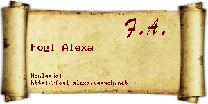 Fogl Alexa névjegykártya